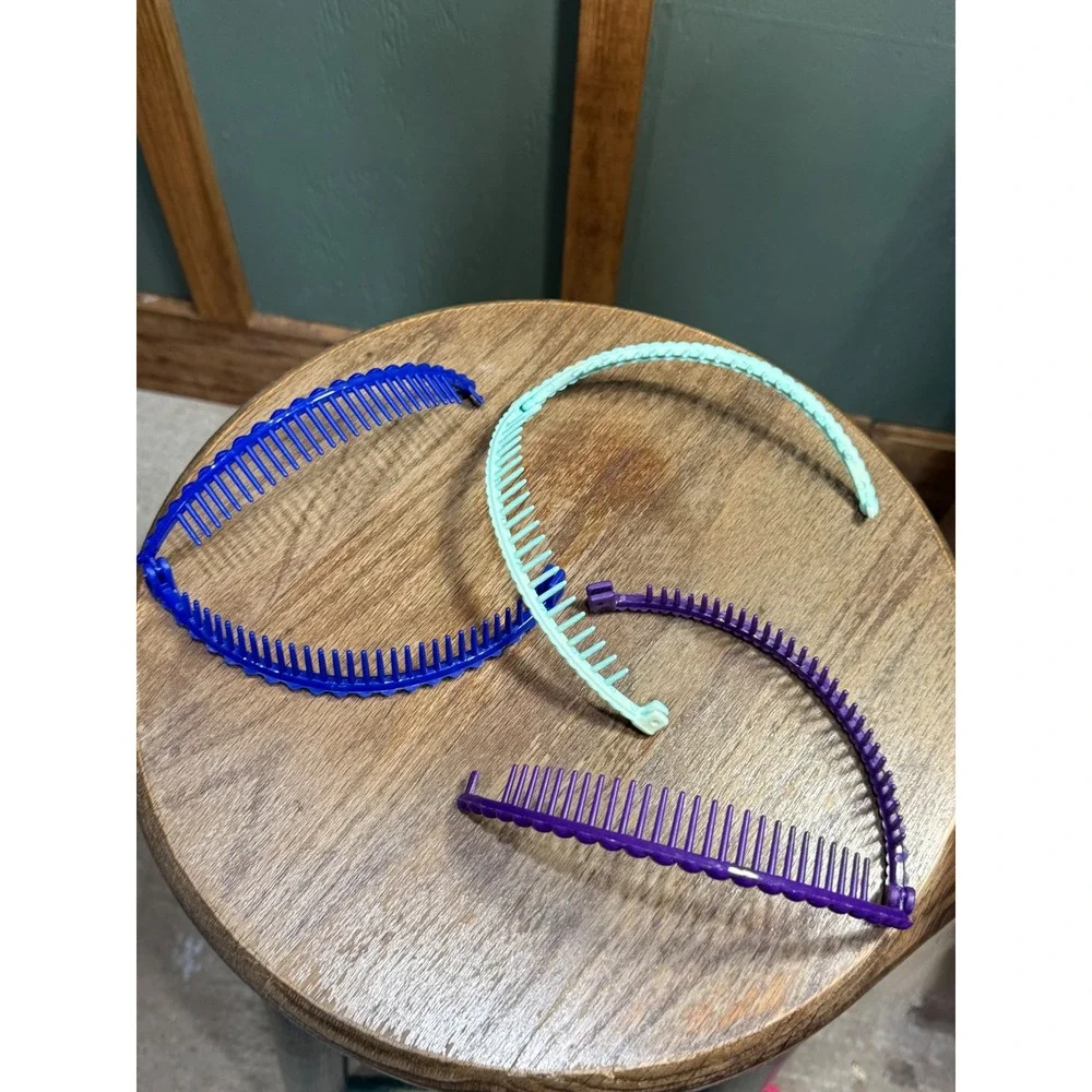 Vintage 80s Banana Clip Hair Accessories Set 3pc Clincher Ponytail Combs 6in